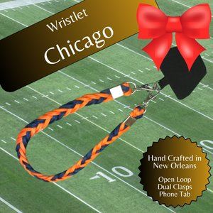 Braided Universal Phone Wristlet, Chicago Football, Sports Team Colors